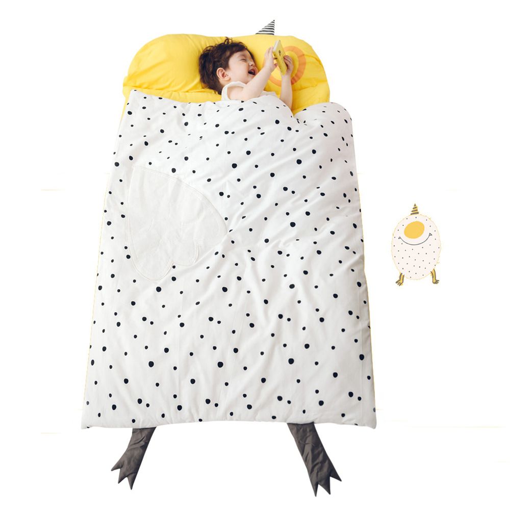 韓國Daby - 【2020年新款】大怪獸兒童睡袋+帆布收納袋-蛋頭Eggy(白色)