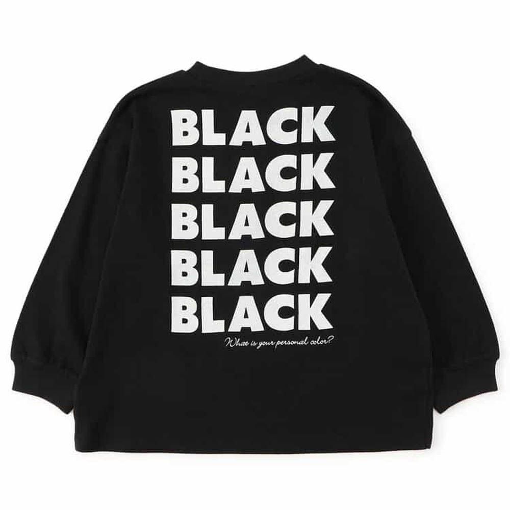 100%棉 街頭印花長袖上衣-BLACK-黑