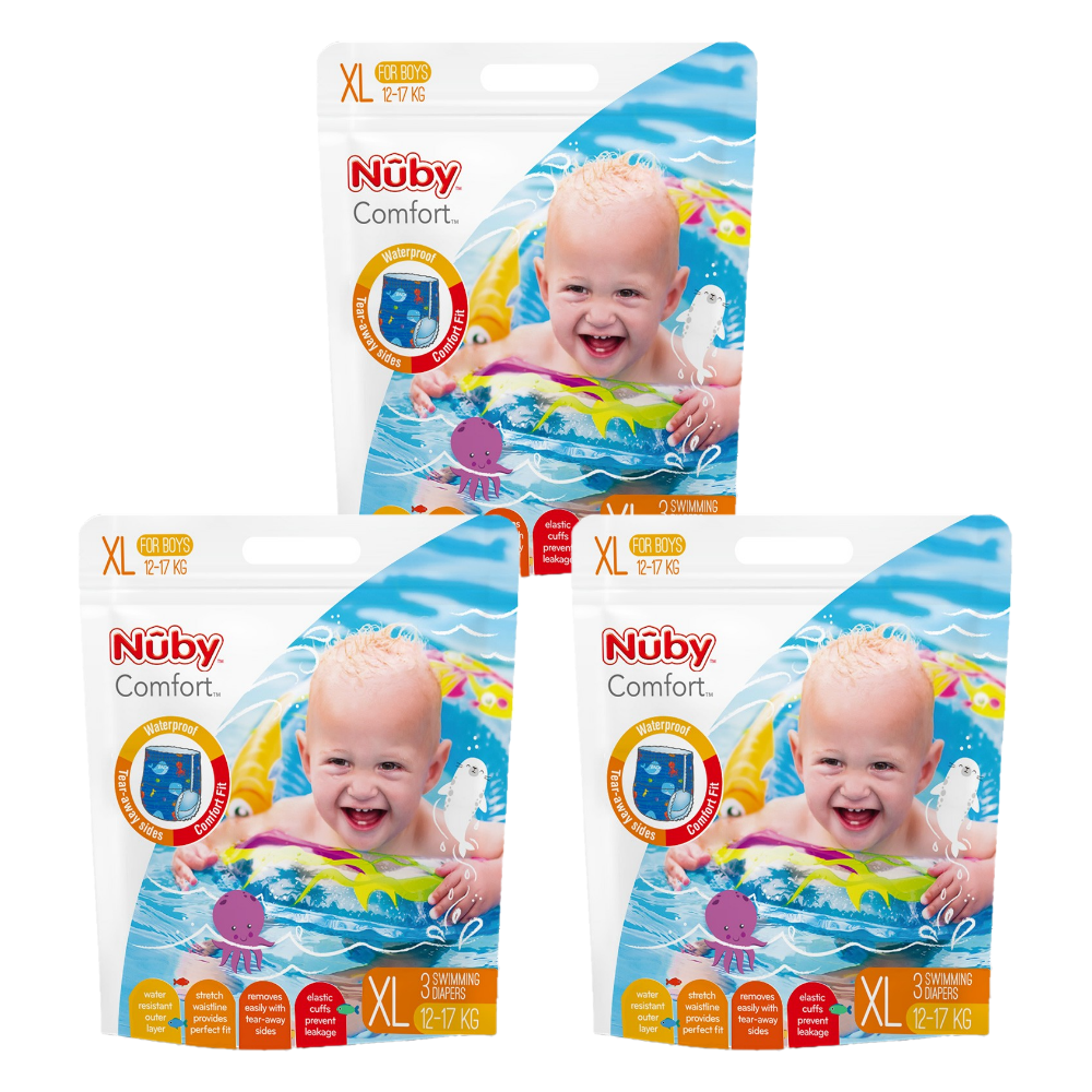 Nuby - 「三包組」游泳尿布-(男/XL)-3入/包