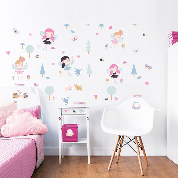 英國 Walltastic - 童趣壁貼-花仙子-63張貼紙