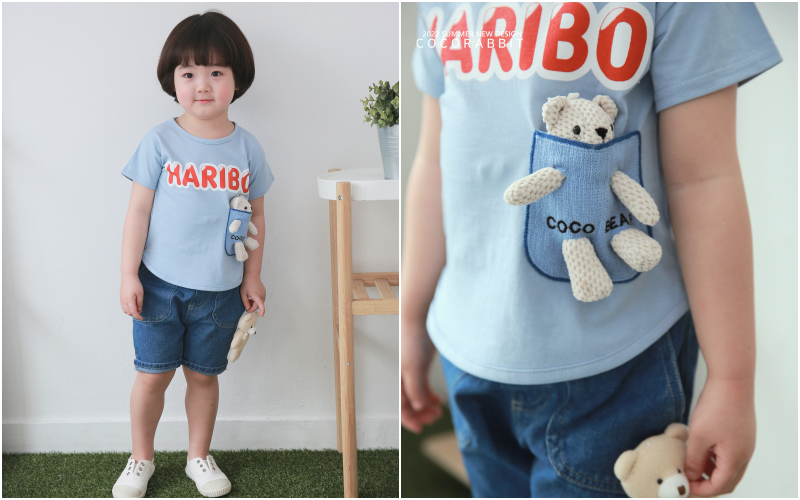 韓國 Coco rabbit - 熊熊娃娃 HARIBO T-鵝黃