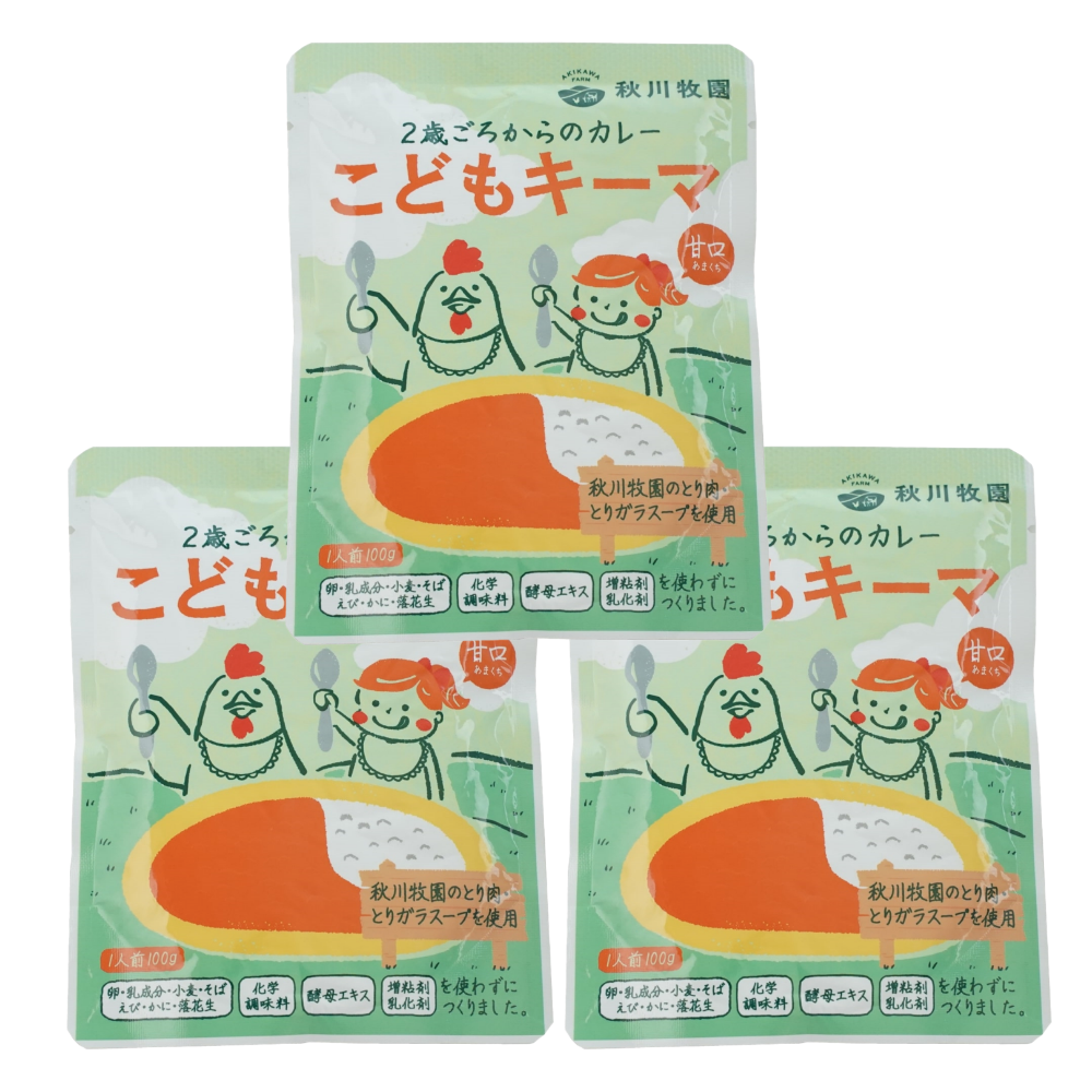 秋川牧園 - 日式兒童雞肉咖哩包100gX3包