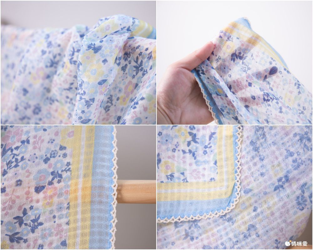 法式棉麻披肩方巾-拼色碎花-黃色 (90x90cm)