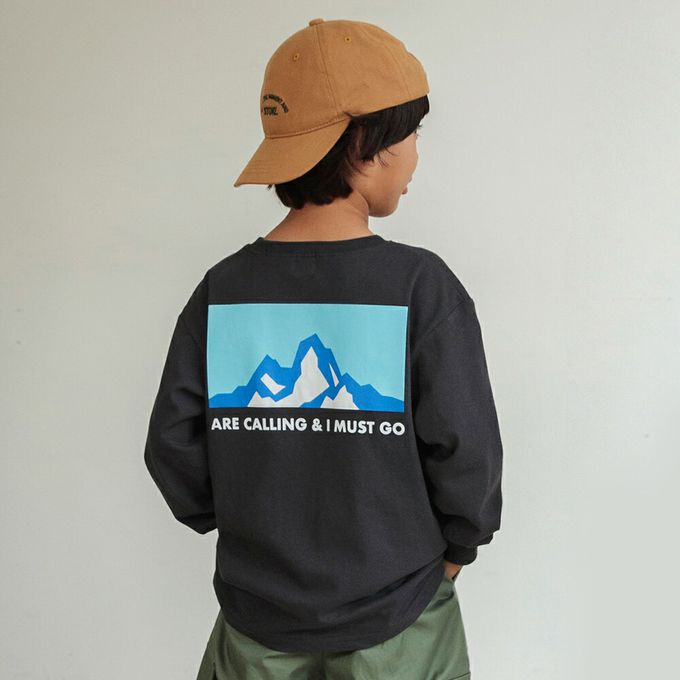 日本 BRANSHES - 100%棉 百搭印花縮口長袖上衣-格子-黑X白