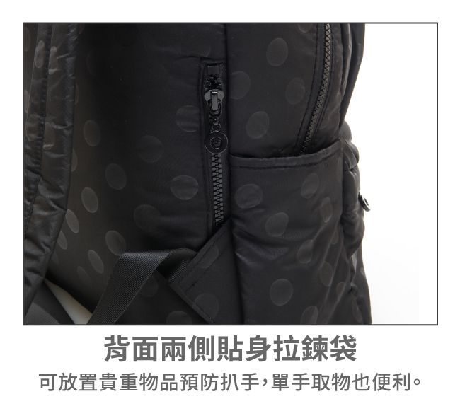 VOVAROVA - 漫步後背包-SHINY DOTTY 黑-黑 (29cmx12.5cmx40cm)