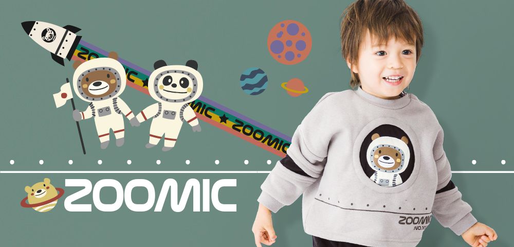 日本 ZOOLAND - 小熊刺繡口袋休閒連帽外套-奶油條紋