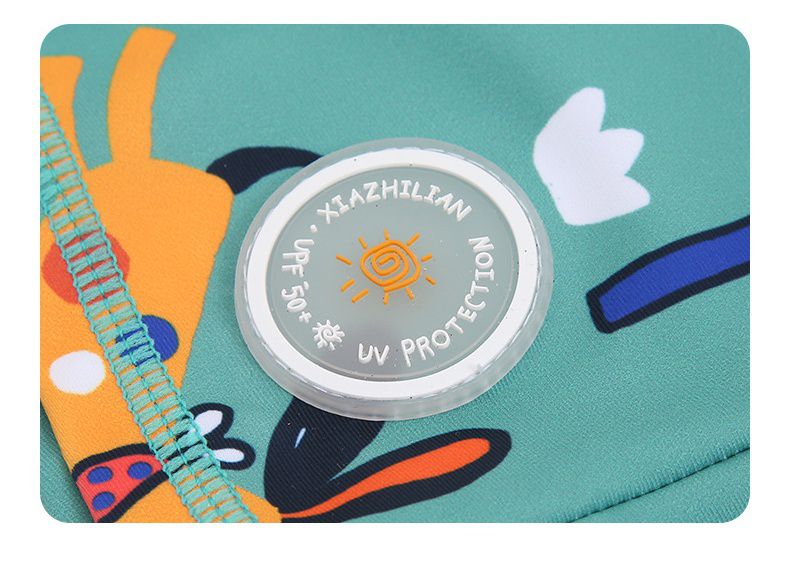 男寶防曬長袖泳裝套裝(附帽子)-動物世界-綠色