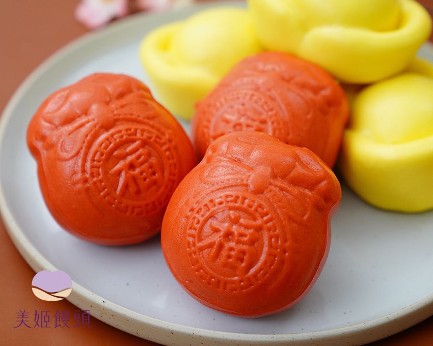 美姬饅頭 - 財源廣進鮮乳造型饅頭-6入-45g/顆