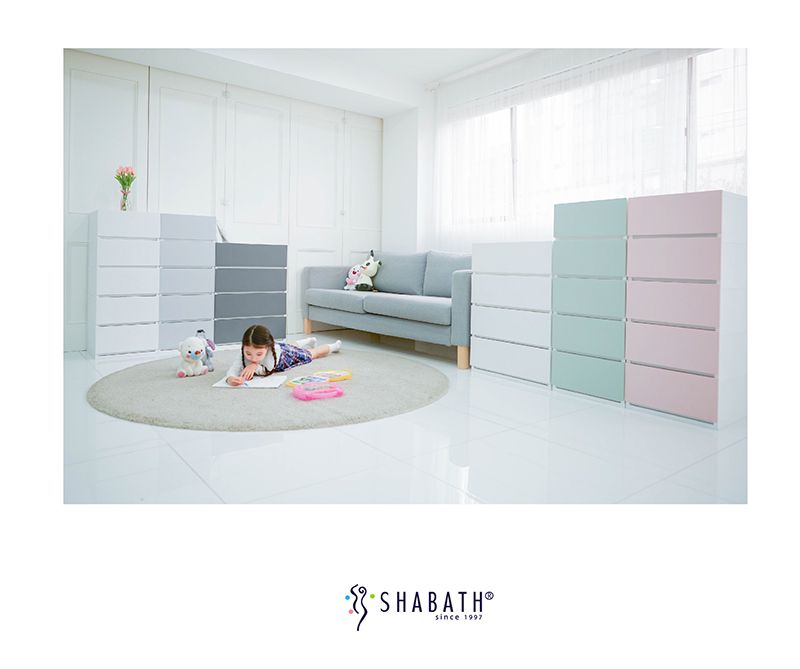 韓國SHABATH - MONO五層收納櫃40CM-淺灰