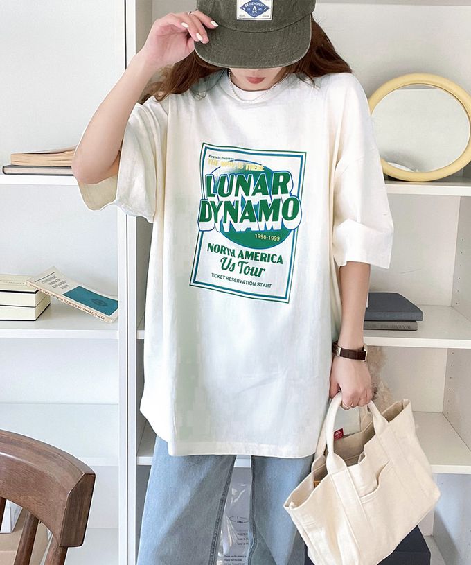 日本 Classical Elf - 100%棉美式復古印花T恤-深灰