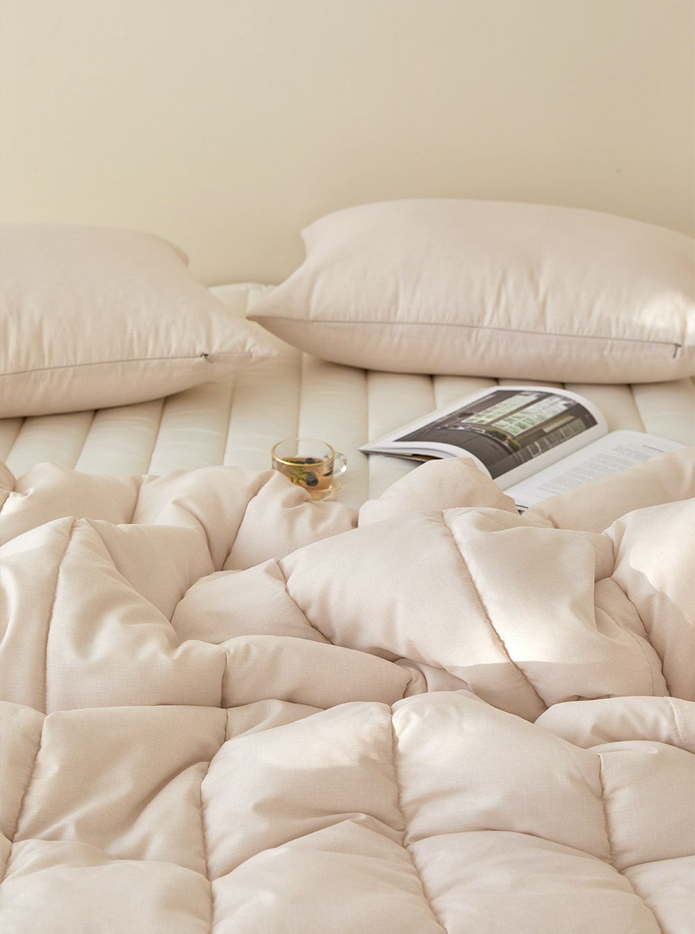 韓國 Maatila - 可水洗超細纖維桃皮感棉被-淡奶茶色