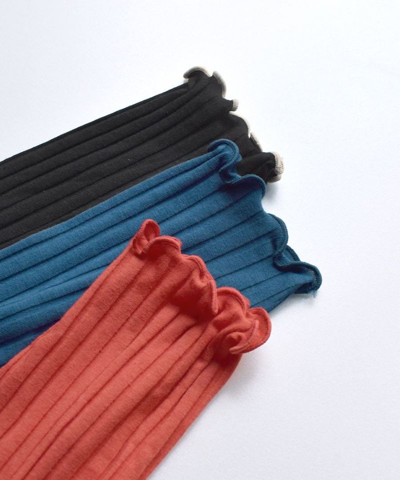 日本 zootie - [熱銷款] 木耳領羅紋彈性薄長袖上衣-葡萄紫