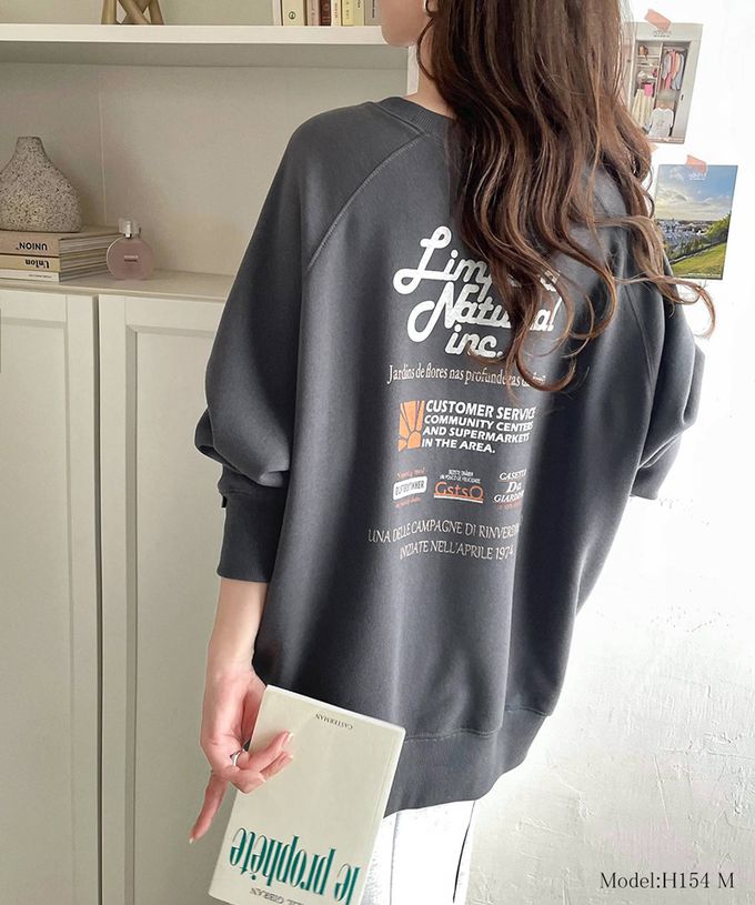 日本 Classical Elf - Java 背後美式logo裏起毛長袖上衣-米灰