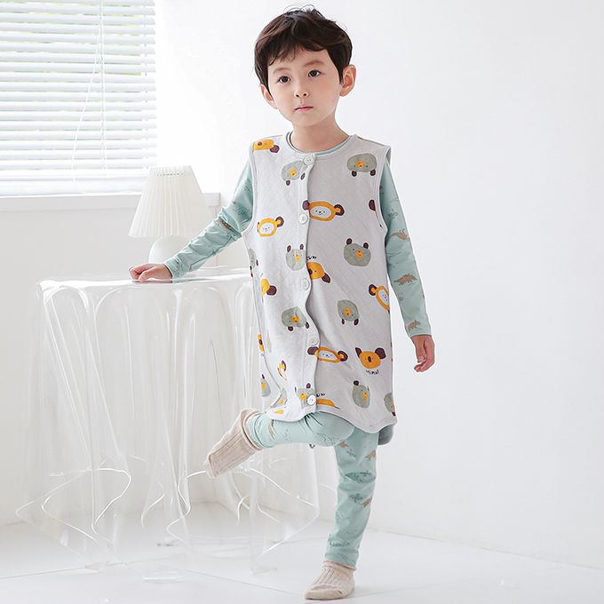 正韓 Cogibu - 極舒適無螢光劑 100% 有機棉幼兒/兒童鋪棉保暖防踢背心-樂園