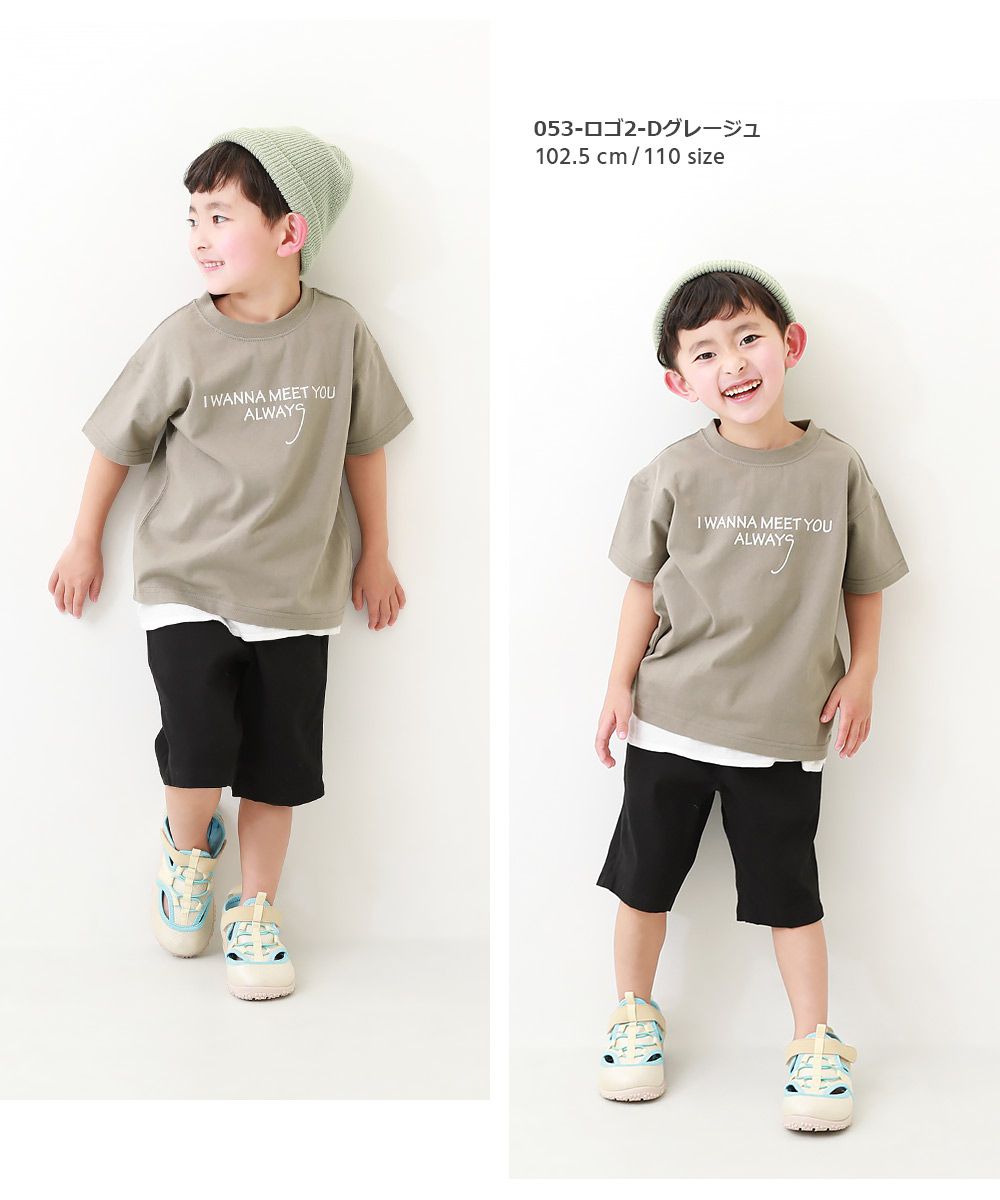 日本 devirock - 純棉定番印花短袖上衣-線條滑板少年-淺灰-478816