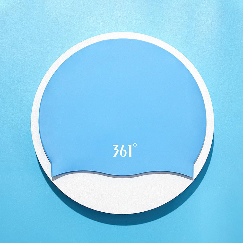 361° - 成人矽膠泳帽-淺藍色 (頭圍65cm以下)