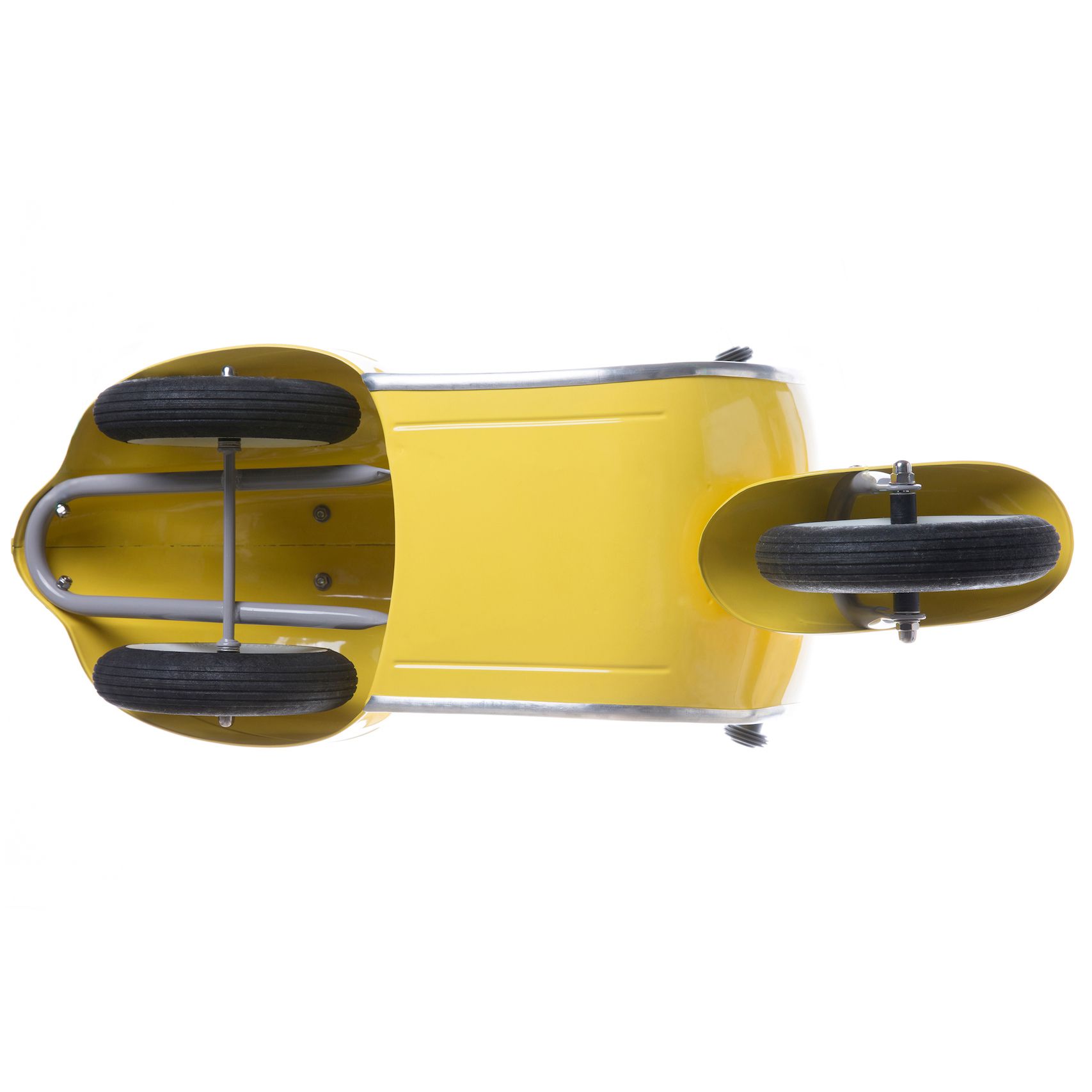 義大利Vespa - 【超值兩台組】迷你Vespa電動玩具車靠背款-白+Ambosstoys PRIMO經典偉士牌復古造型滑步車-清檸黃