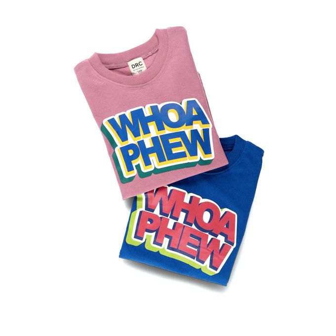 日本 BRANSHES - 100%棉 英文標語落肩長袖上衣-背後標誌-白