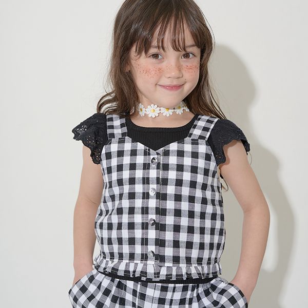 日本 Lycee mine - 甜美又帥氣荷葉短褲套裝-水藍