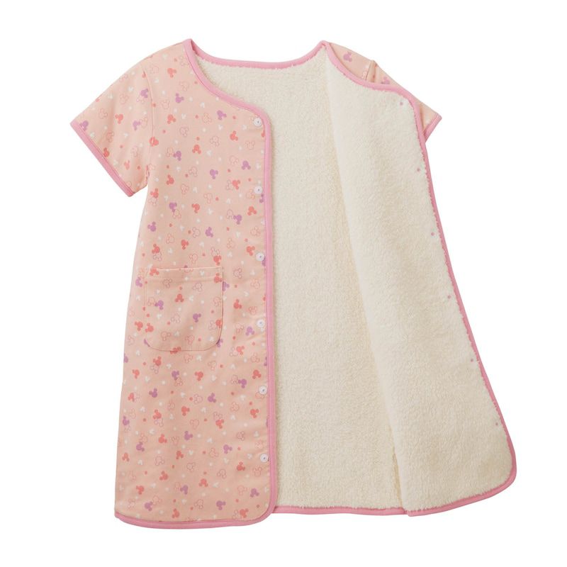 日本千趣會 - 迪士尼 刷毛保暖防踢被/背心-滿版米奇-深灰