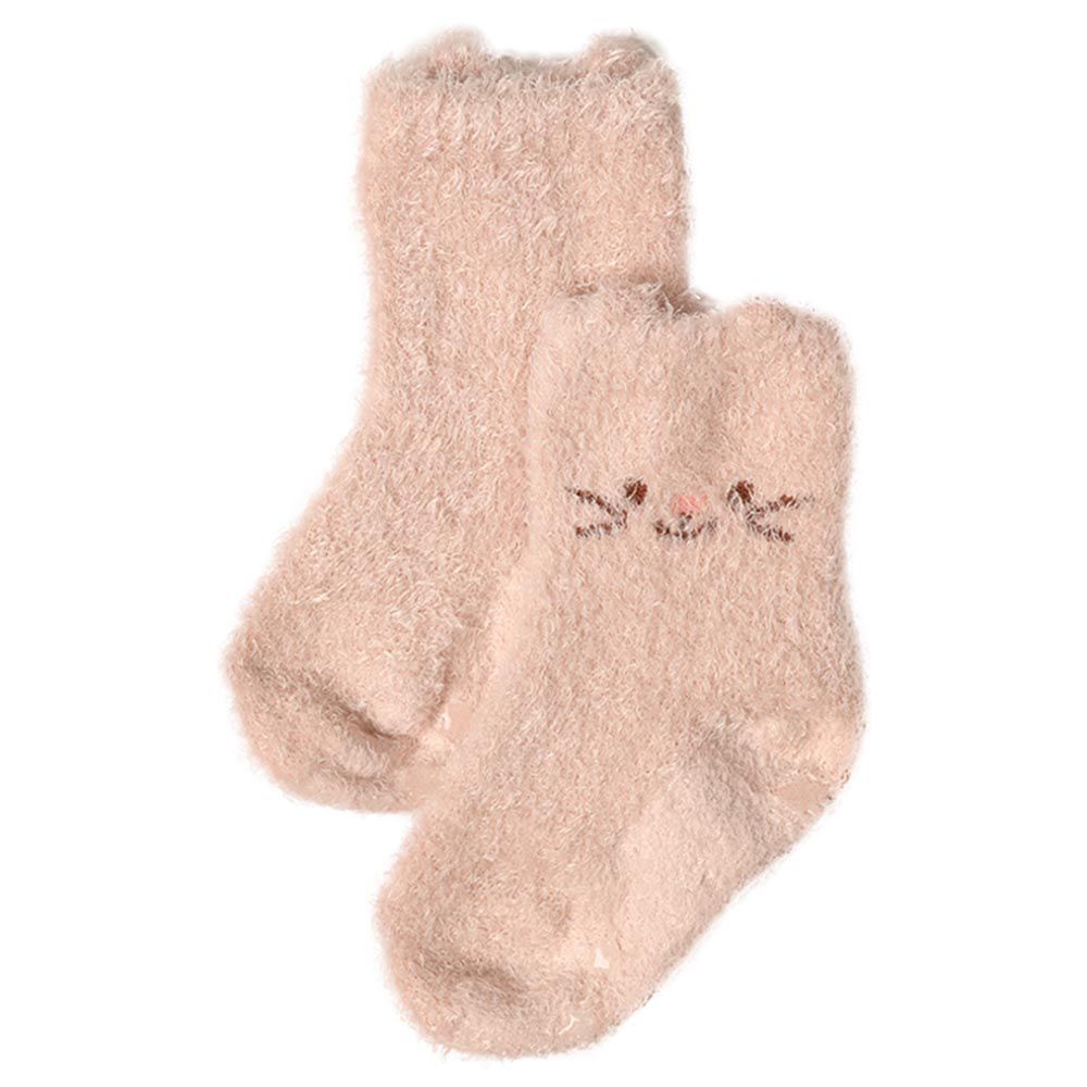 akachan honpo - 蓬鬆襪-動物-粉紅色 (9～14cm)