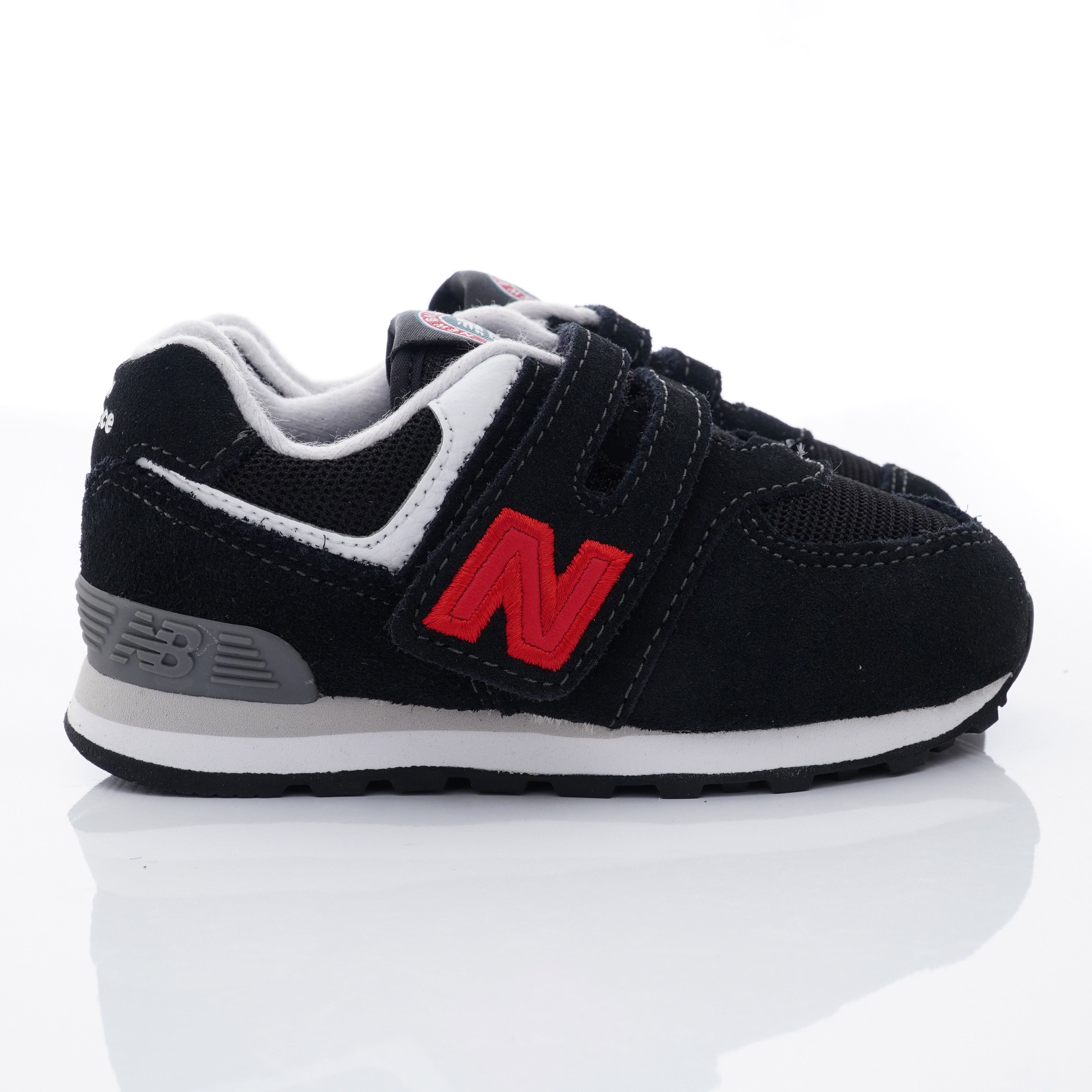 New Balance - NB313系列大絆帶休閒鞋款(小童段)-黑/深紅