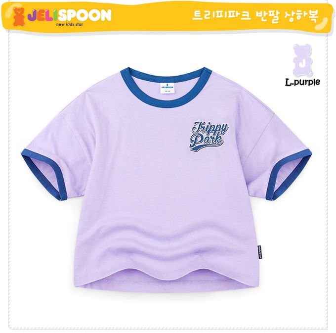 韓國 Jelispoon - 運動風字母小標短袖套裝-黑