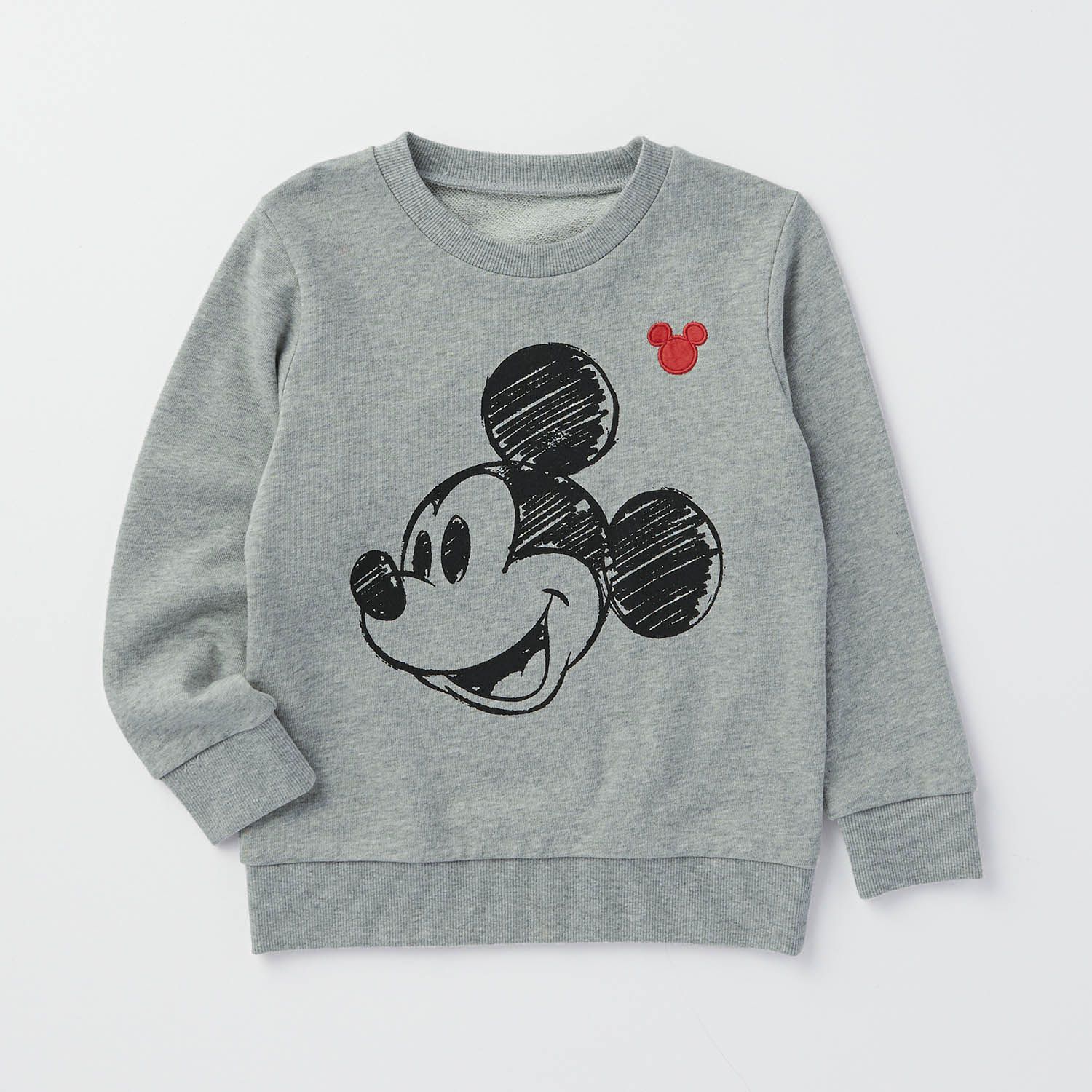 日本千趣會 - 迪士尼裏毛長T-米奇頭-灰