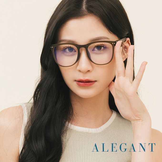 ALEGANT - 樂讀時尚多功能博羅灰TR90輕盈氣墊感折疊款方框UV400濾藍光眼鏡