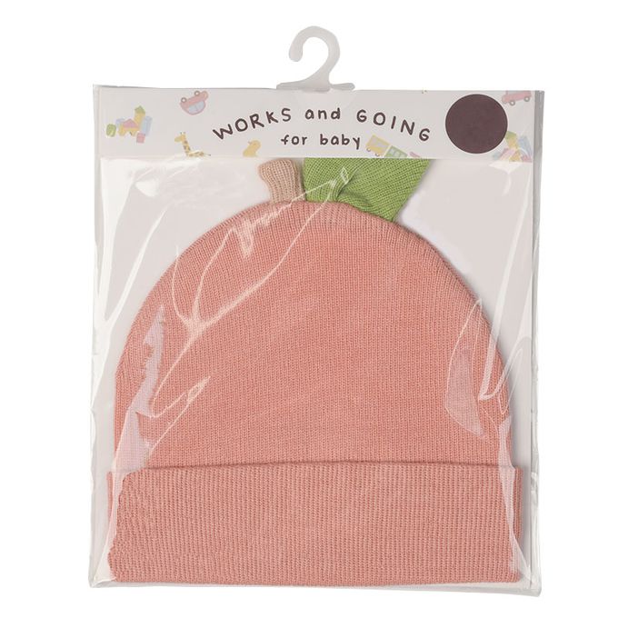 akachan honpo - 新生兒可戴針織帽-水果-紅色 (32~36cm)