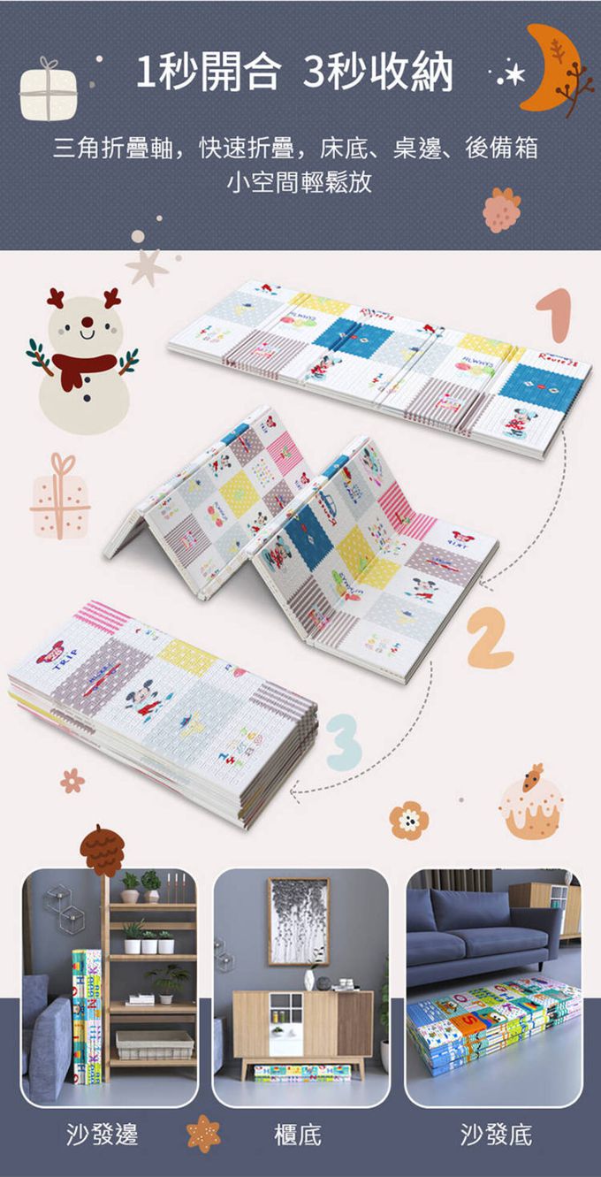 Bonne Nuit - 地墊 200×180×2.0cm (防護升級)-森林之王+動物字母