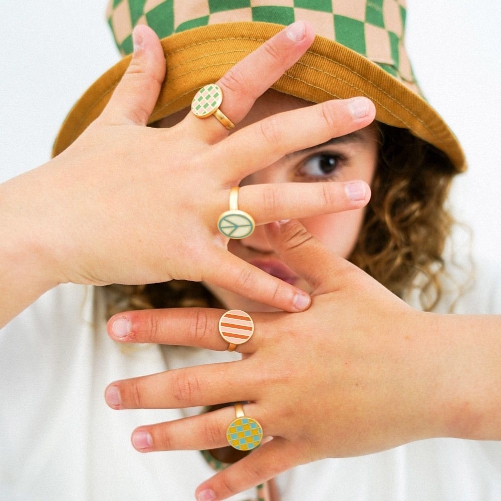 丹麥 GRECH & CO. - 可調式戒指二入組-花朵 (適用於3歲以上)