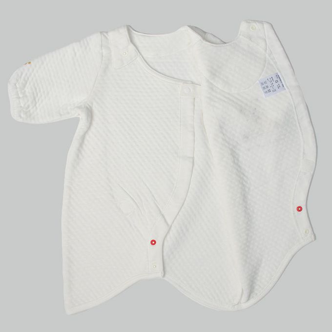 akachan honpo - 長袖舒適連身衣-米白色 (50~60cm)