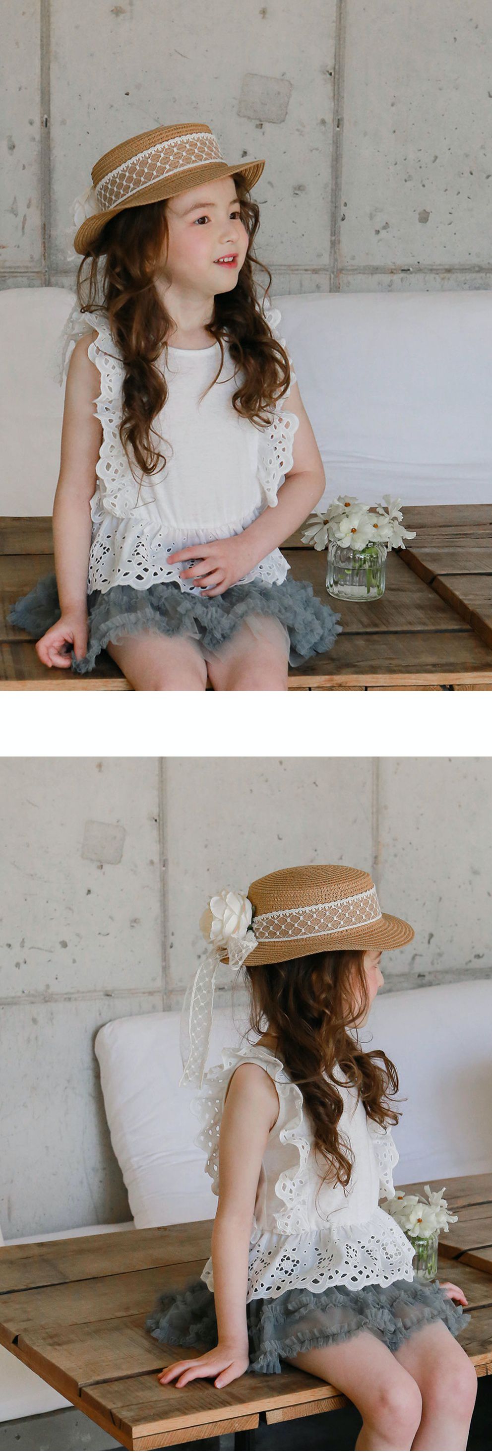 韓國 PuellaFLO - 鏤空荷葉無袖上衣-象牙白