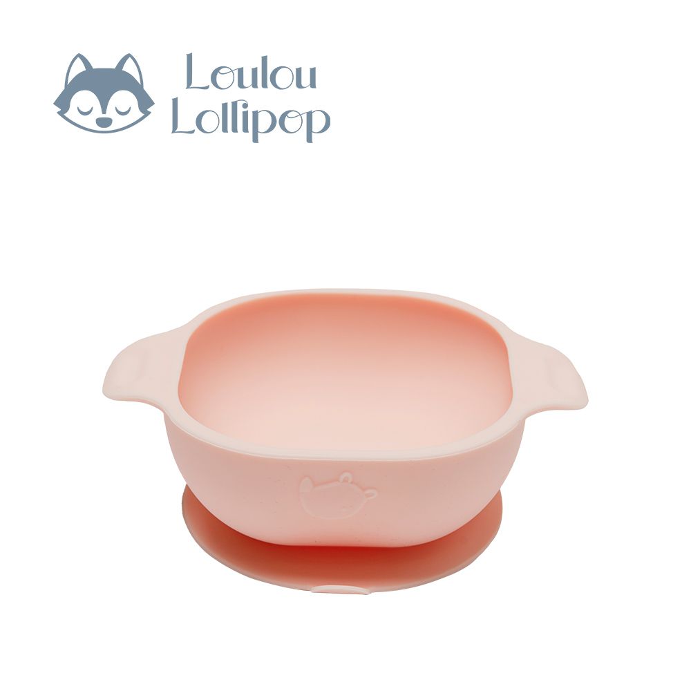 可愛動物矽膠吸盤碗-甜心粉