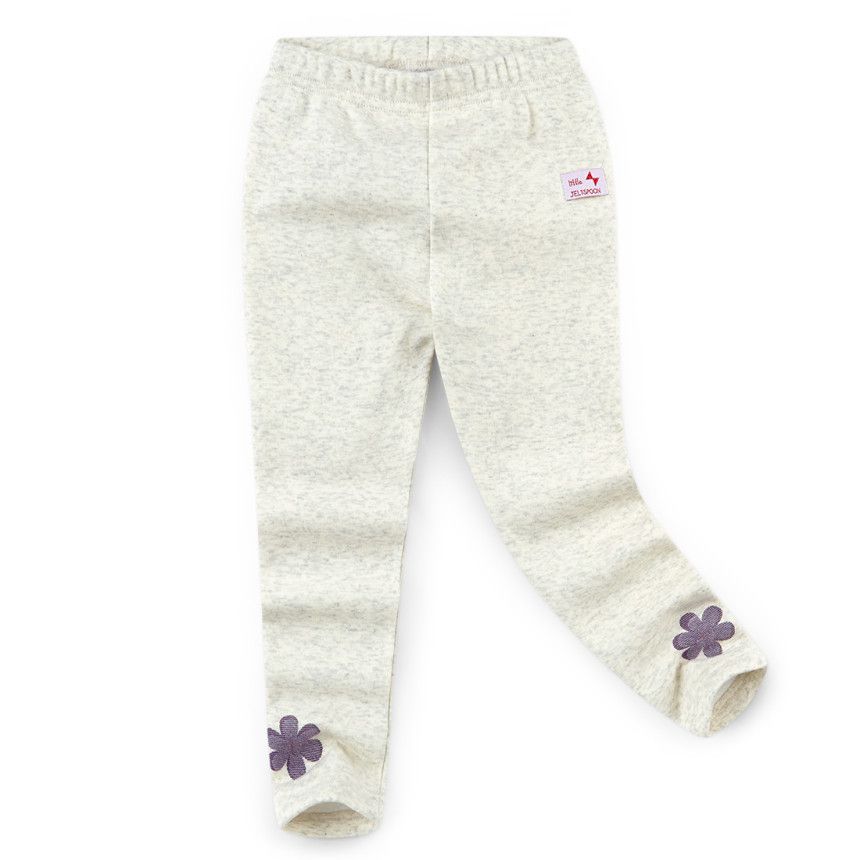 韓國 Jelispoon - (內刷毛)花花內搭褲-深灰