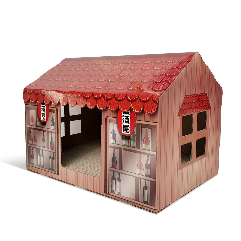 瓦愣紙製造型貓抓屋-日式居酒屋 (35.5x30x55cm)