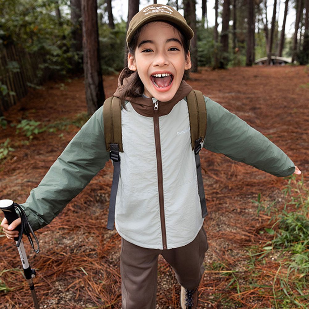 4級防水杜邦SORONA鋪棉連帽外套-拼色綠