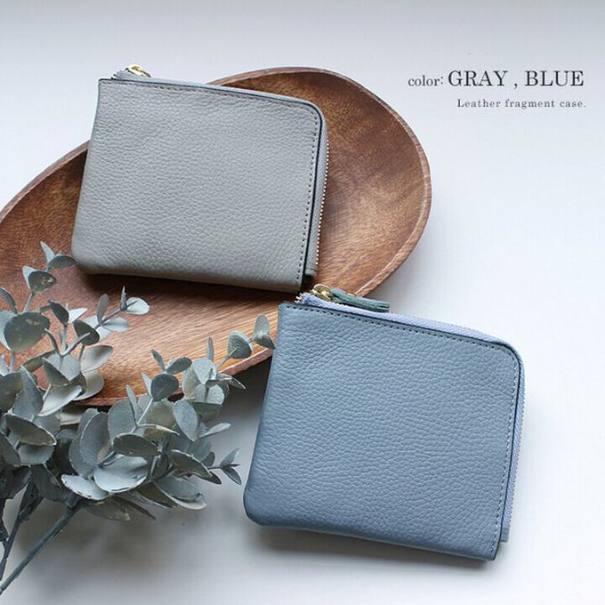 日本 LIZDAYS - 真皮迷你超輕巧拉鍊短夾-湖水藍 (11x9.5x1.5cm)
