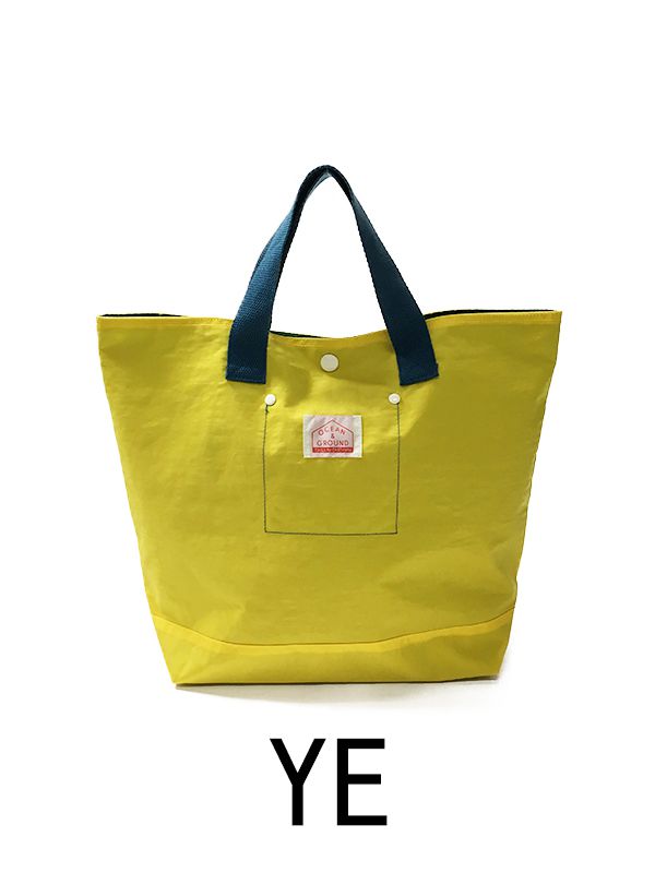 日本 OCEAN&GROUND - 經典休閒大容量手提袋/購物袋-GOODAY 純色-亮黃 YE (33x31x12cm)