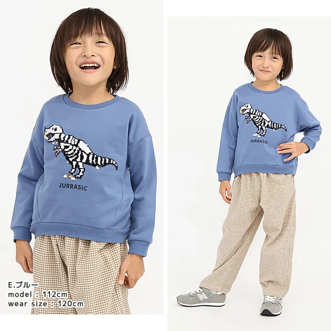 日本 ZOOLAND - 裏起毛 帥氣男孩長袖上衣-亮片警車-軍綠