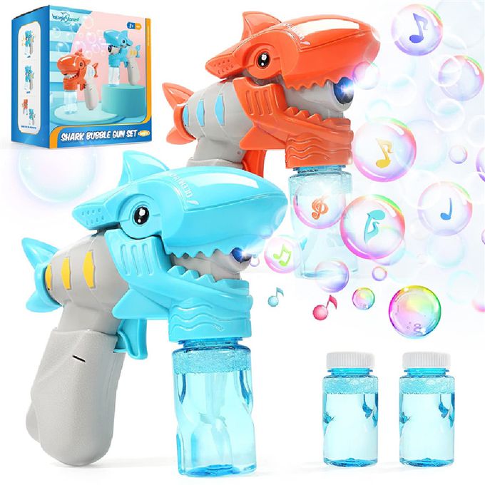 CuteStone - 兒童聲光趣味鯊魚泡泡槍2入組