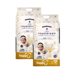 Hoppi - royaldream 皇家系列嬰兒尿布－黏貼型(M)－44片－2袋