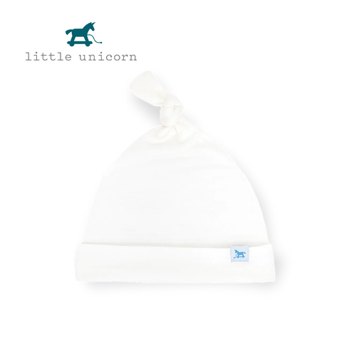 美國 Little Unicorn - 絲柔超彈嬰兒帽-純萃白