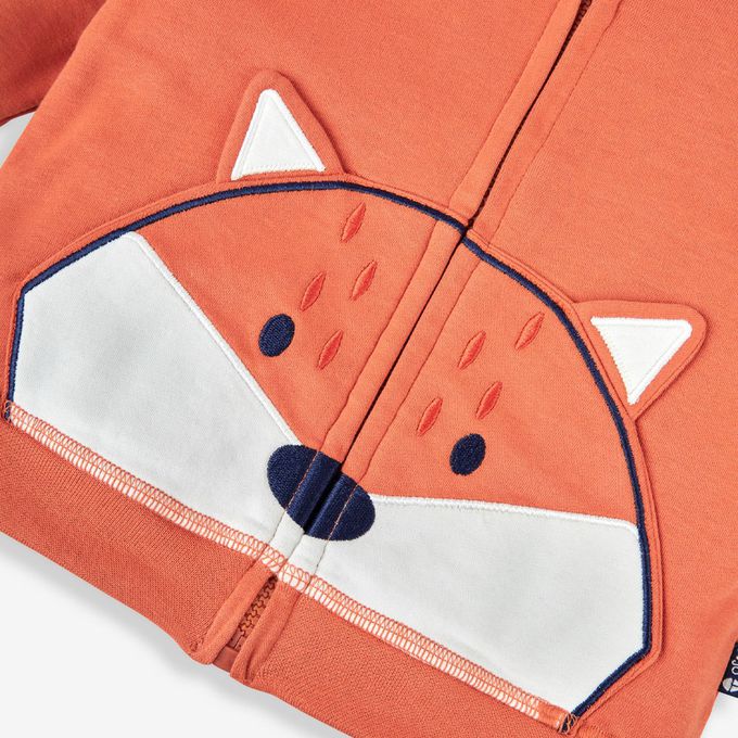 英國 JoJo Maman BeBe - 幼/兒童雙面穿100%純棉保暖連帽外套-小狐狸