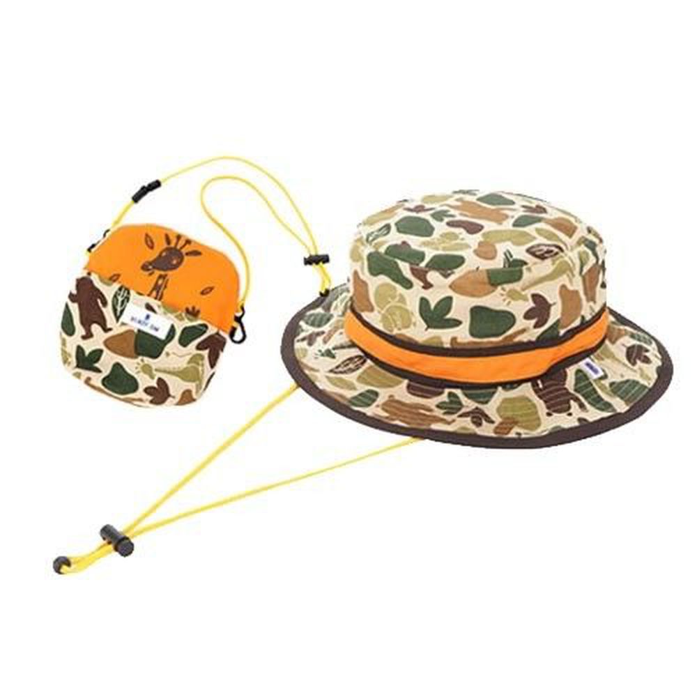 日本BeadyGem - 兒童輕巧收納帽-動物迷彩(漁夫帽)-橘色長頸鹿