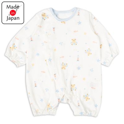 akachan honpo - 幼兒連身衣-泳圈小熊-淺藍色-日本製