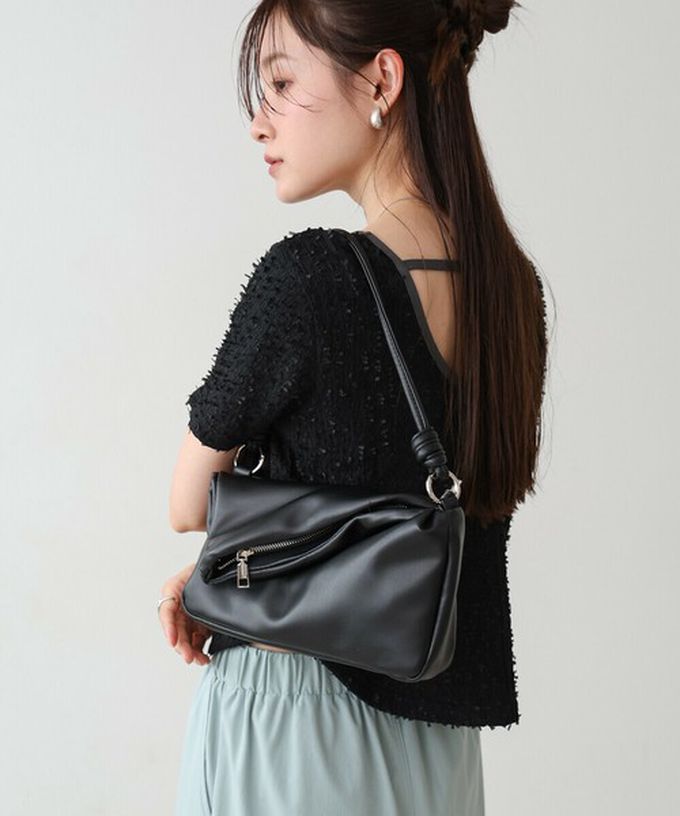 日本 Bab - 2way軟質拉鍊造型手提/側背包-象牙白