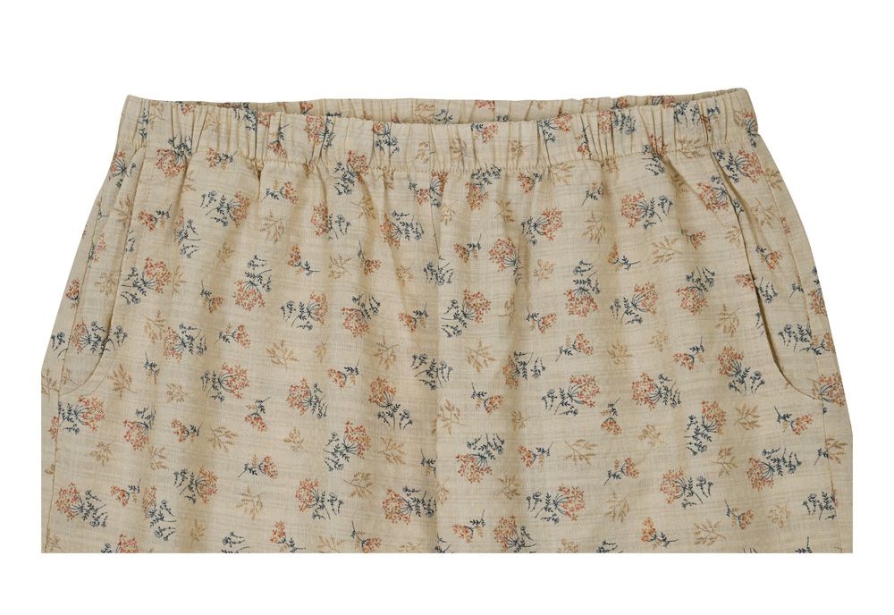 韓國 ULLALA - 圓點碎花長袖睡衣-(兩件式)-杏 (FREE)