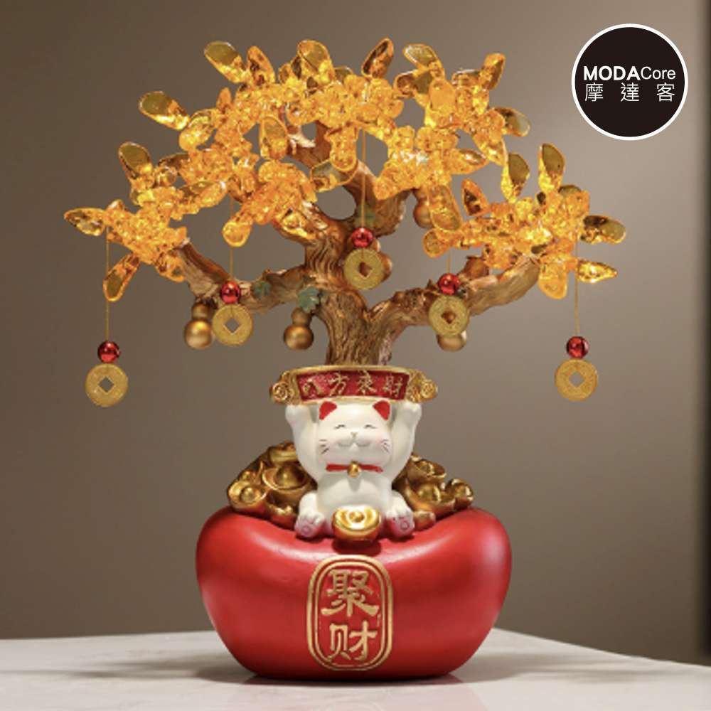 ◉開運招財◉紅色聚財元寶八方來財招財貓發財樹擺飾_客廳玄關臥室好風水好運勢